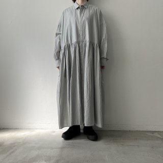TOUJOURS Random Pleated Baggy Shirt Dress / Cloudy Gray