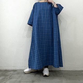 apuntob<br>  Dress  tartan cotton and linen