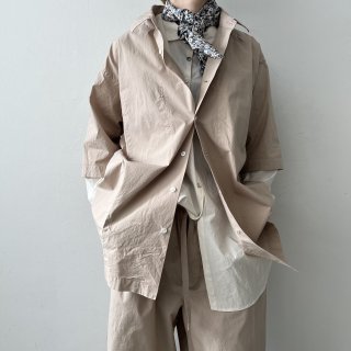 TOUJOURS<br>Half Sleeve Big Coverall Shirt / Dusty Camel