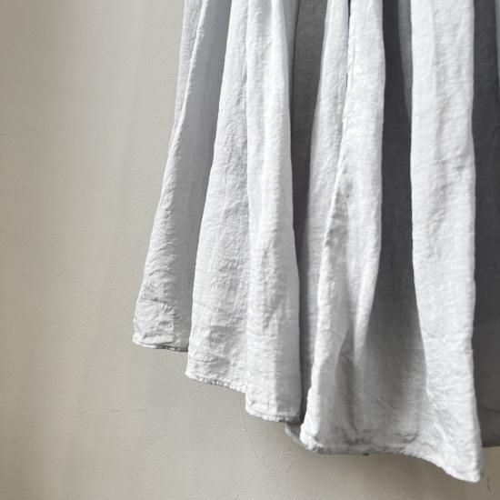 R&D.M.Co- LINEN HEMP GAUZE LONG GATHER SKIRT / Mist - ＋ING
