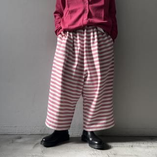 R&D.M.Co- ΢ BORDER GUM PANTS / White x Pink
