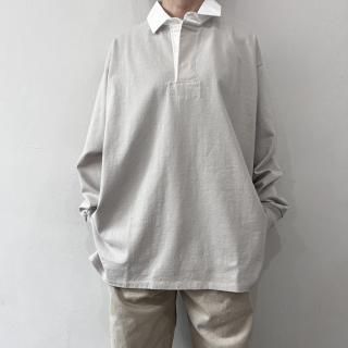 TOUJOURS<br>Rugby Shirt / Chalk Gray<img class='new_mark_img2' src='https://img.shop-pro.jp/img/new/icons64.gif' style='border:none;display:inline;margin:0px;padding:0px;width:auto;' />