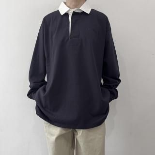 TOUJOURS<br>Rugby Shirt / Navy<img class='new_mark_img2' src='https://img.shop-pro.jp/img/new/icons64.gif' style='border:none;display:inline;margin:0px;padding:0px;width:auto;' />