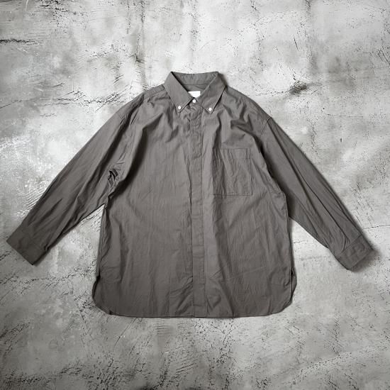 Oxford L/S Oversized B.D Shirt グレー