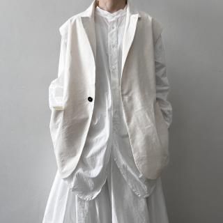 Honnete Sleeveless Short Coat Jacket / Natural