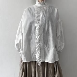 TOUJOURS Band Collar Bishop Sleeve Ruffle  Shirt <img class='new_mark_img2' src='https://img.shop-pro.jp/img/new/icons64.gif' style='border:none;display:inline;margin:0px;padding:0px;width:auto;' />