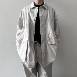 TOUJOURS<br> Coverall Jacket / Smoke White<img class='new_mark_img2' src='https://img.shop-pro.jp/img/new/icons64.gif' style='border:none;display:inline;margin:0px;padding:0px;width:auto;' />