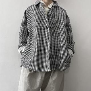 apuntob<br> Jacket Vichy Linen and Cotton / Cement<img class='new_mark_img2' src='https://img.shop-pro.jp/img/new/icons64.gif' style='border:none;display:inline;margin:0px;padding:0px;width:auto;' />