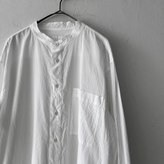 Toujours - Baggy Band Collar Shirt Smoke Saxe Blue - Rendez