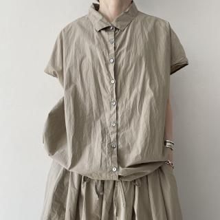 ALBUM DI FAMIGLIA<br> SHORT SLEEVELESS SHIRT TC / Stone