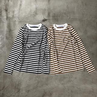 R&D.M.Co- <br> GAUZE BORDER L / T  SHIRT