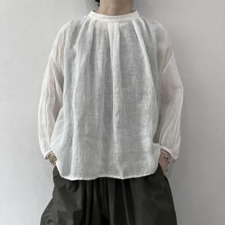 R&D.M.Co- <br> LINEN HEMP SMOCK BLOUSE / Off White