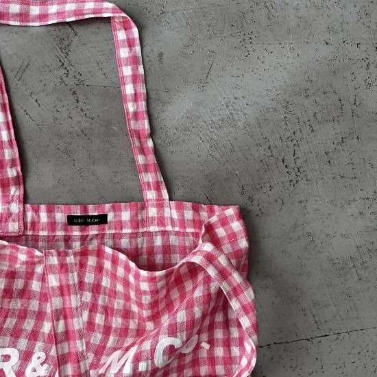 R&D.M.Co- LINEN GINGHAM CHECK TOTE BAG - ＋ING MARKET