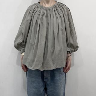 R&D.M.Co- <br> GARMENT DYE LAWN GATHER SMOCK / Gray