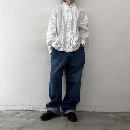 TOUJOURS Lace Pin Tuck Ruffle Shirt / White - ＋ING MARKET