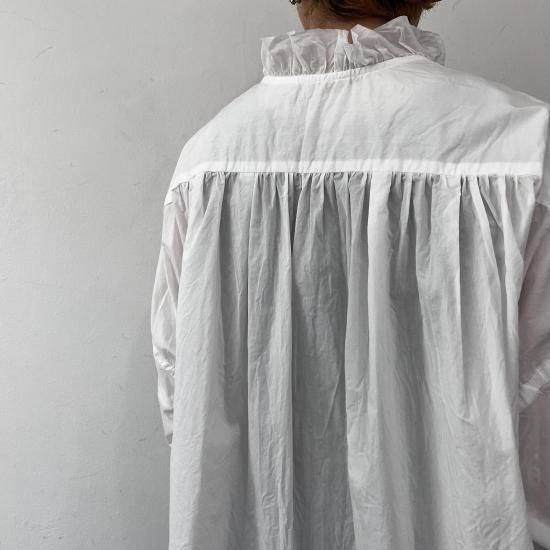 TOUJOURS Lace Pin Tuck Ruffle Shirt / White - ＋ING MARKET