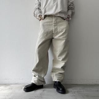 chimala WAIST ADJUSTABLE DENIM PANTS(UNISEX) / Ivory