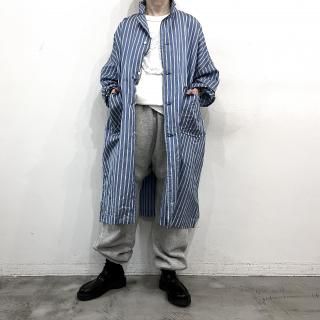 R&D.M.Co- <br> OPEN COLLAR COAT / Blue  White<img class='new_mark_img2' src='https://img.shop-pro.jp/img/new/icons64.gif' style='border:none;display:inline;margin:0px;padding:0px;width:auto;' />