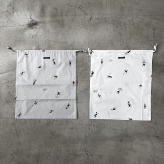 R&D.M.Co-<br> BRIKIN PRINT DRAWSTRING BAG(L)
