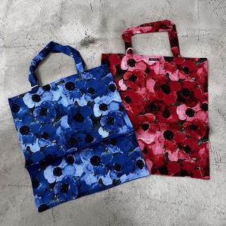 R&D.M.Co-<br> ANEMONE PRINT LINEN TOTE   BAG