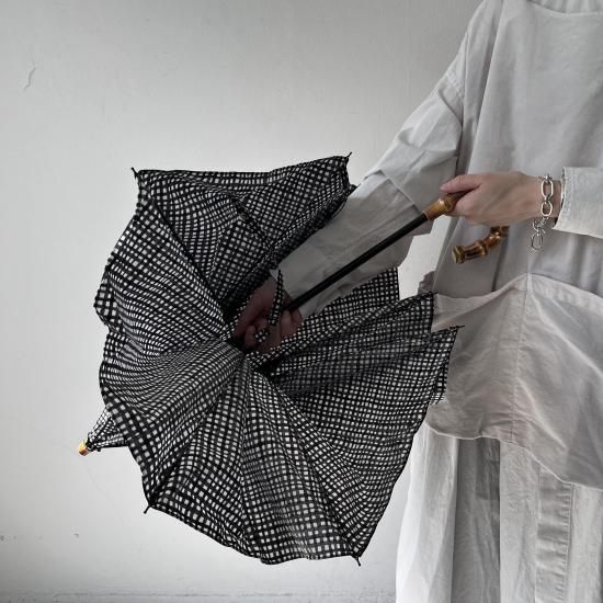 Bon Bon Store タッターソールチェック折りたたみ傘（晴雨兼用