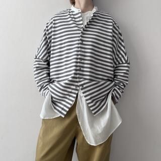 R&D.M.Co- <br> ΢ BORDER BAGGY CARDIGAN / Gray