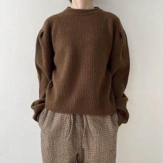 R&D.M.Co - <br> WOOL CASHMERE 12G PUFF PULLOVER / Brown<img class='new_mark_img2' src='https://img.shop-pro.jp/img/new/icons64.gif' style='border:none;display:inline;margin:0px;padding:0px;width:auto;' />