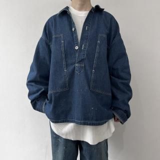 chimala +ingmarket<br>UNISEX US ARMY DENIM PULLOVER SHIRT