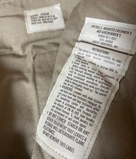 90's 米軍 CVC Nomex Aramid アラミド繊維 オーバーオール (Dead