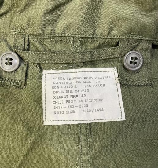 70's U.S.ARMY M-65 Fishtail Parka XLサイズ ライナー付き 70's U.S.ARMY M-65 Fishtail Parka XLサイズ ライナー付き