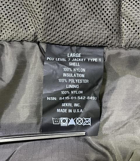 米軍 PCU LEVEL7 JACKET TYPE1 PANT セットアップ LARGE (Dead