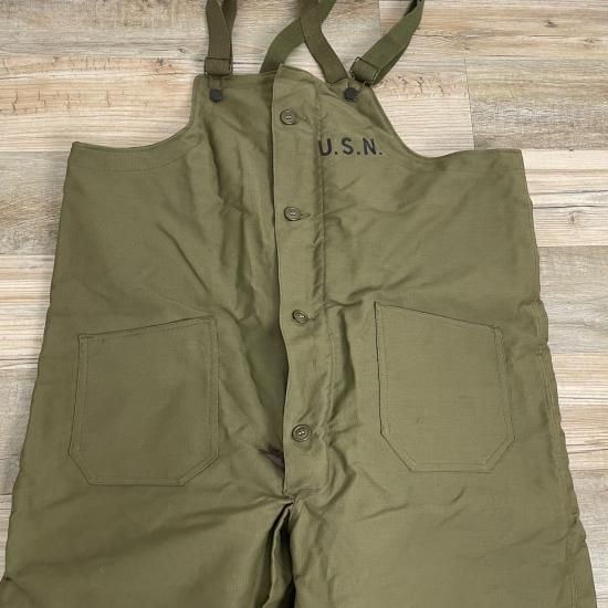 40's アメリカ軍 U.S. NAVY デッキ パンツ オーバーオール XL