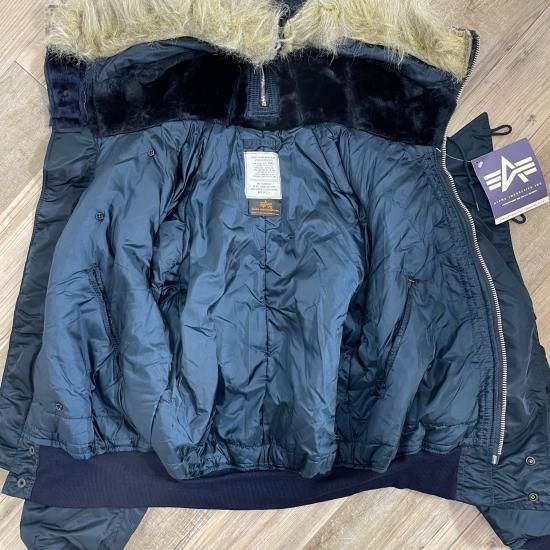 90's ALPHA Industries N-2B フライトジャケット NAVY Large