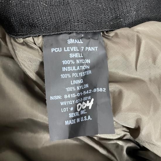アメリカ軍 PCU LEVEL7 プリマロフト パンツ SMALL (Dead Stock アメリカ軍 PCU LEVEL7 プリマロフト パンツ SMALL (Dead Stock