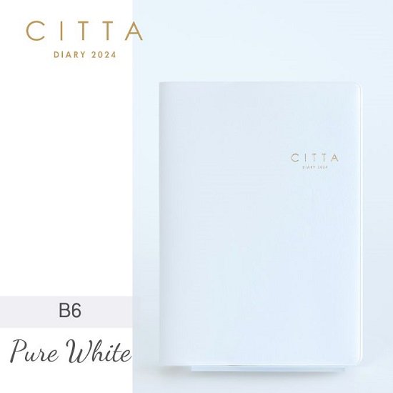 CITTA手帳2024(2023年10月始まり)<br/>B6 ピュアホワイト<br/>ノベルティ横型ノート付き