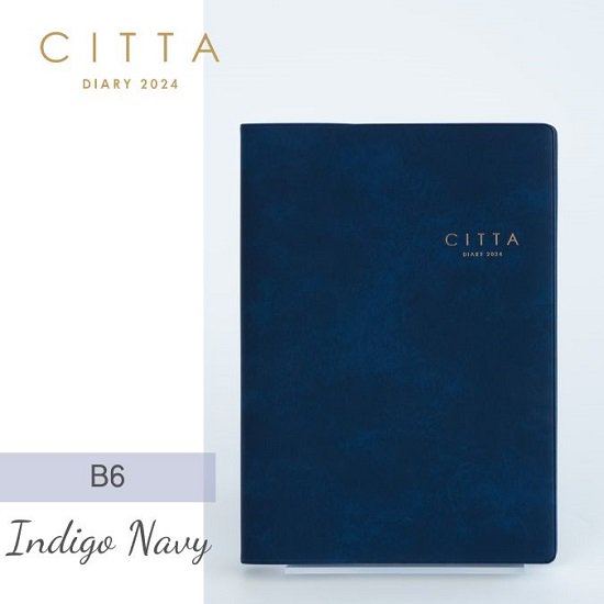 CITTA手帳2024(2023年10月始まり)B6 インディゴネイビーノベルティ横型 ...