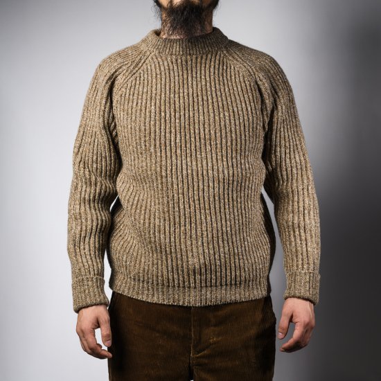 フィッシャーマンセーター カフェオレ シェットランド Fisher Man Sweater Shetland Wool Cafe ore -  BONCOURA Official Online Store