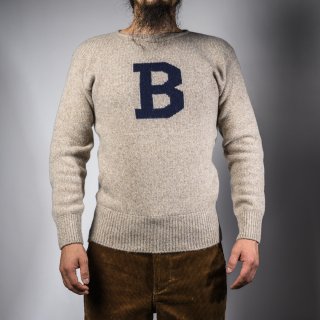 Bセーター オートミール×ネイビー  B-sweater oatmeal×navy