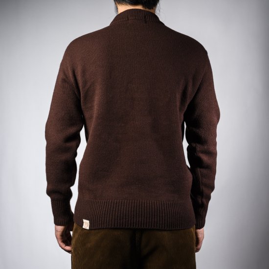 Bセーター モックネック ブラウン×ホワイト B-Sweater Mock Neck Brown×White - BONCOURA Official  Online Store