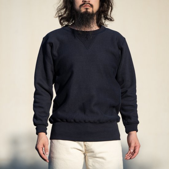 両Vトレーナー リバース型 ネイビー Loop Wheeled V Sweater Reverse Weave navy - BONCOURA  Official Online Store