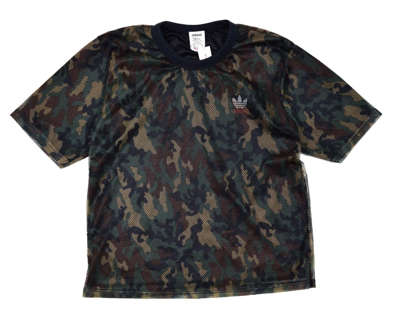 1980s ADIDAS Mesh Tee M MADE IN USA Camo