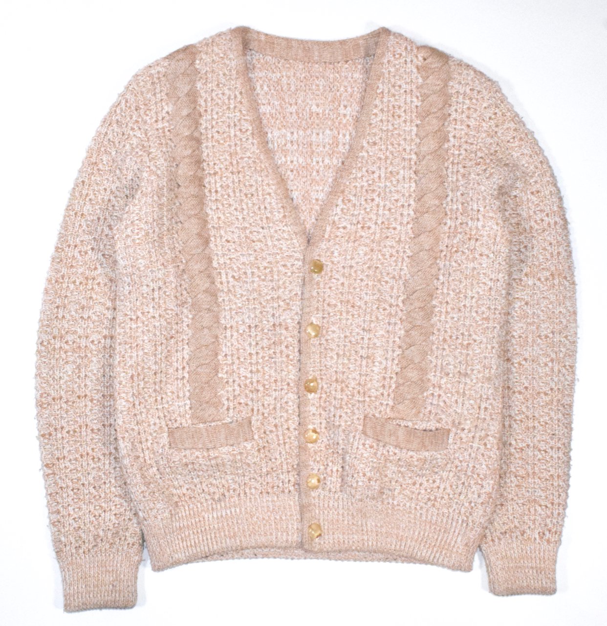 6070s UNKNOWN Vintage knit cardigan ML MADE IN CANADA?