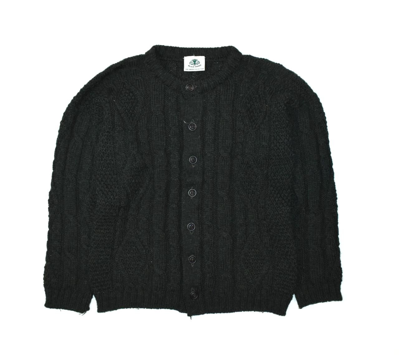 BLACK SHEEP Hand knit Cardigan M MADE IN GREAT BRITAIN 