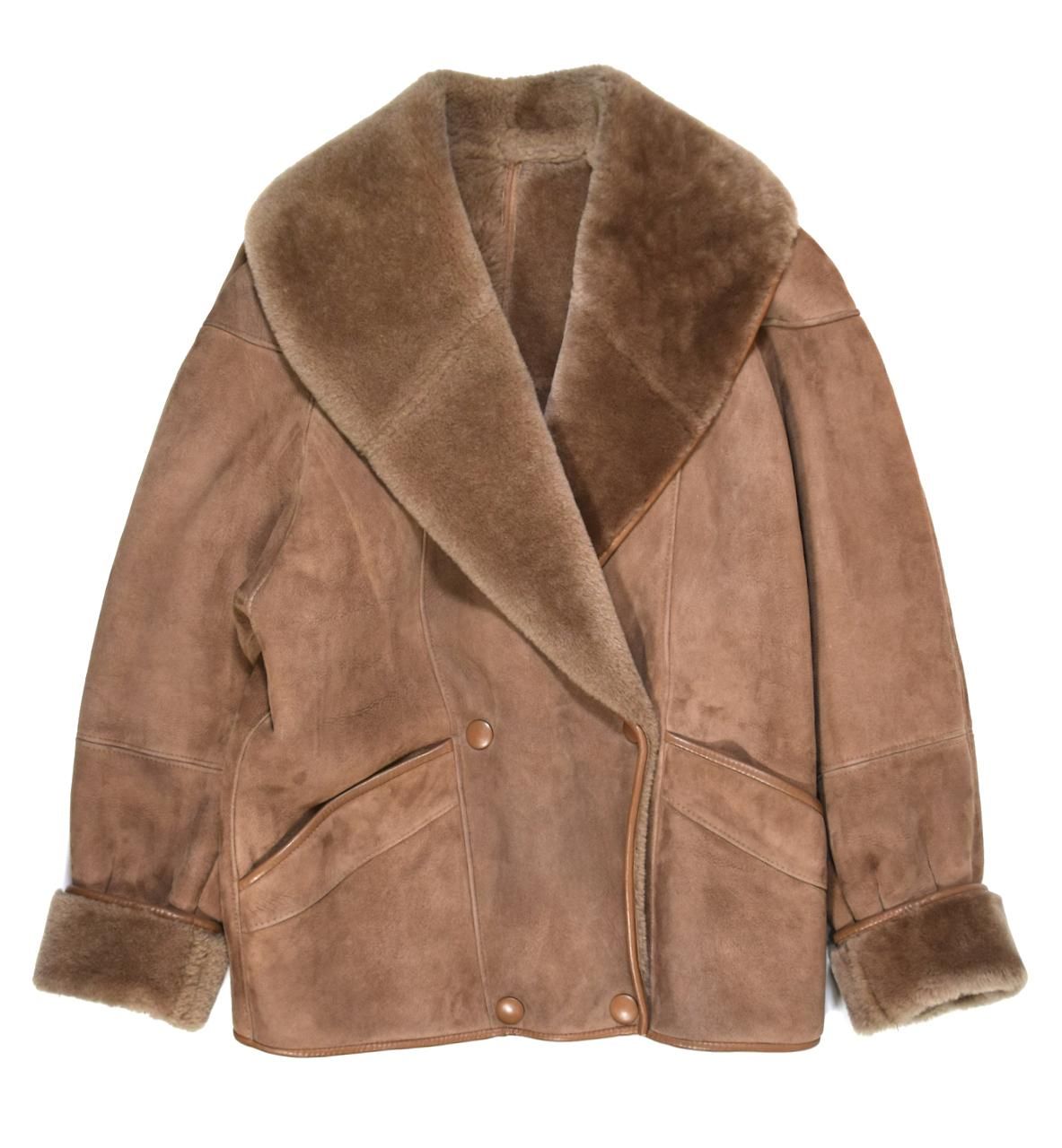 90s ANTOINE PARIS Mouton Leather Coat ǥM MADE IN FRANCE ࡼȥ쥶