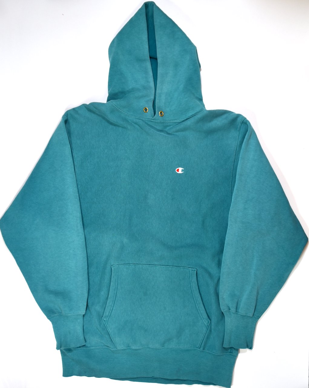 90s CHAMPION Reverse Weave Sweat Hoodie XXL MADE IN USA Turquoise green