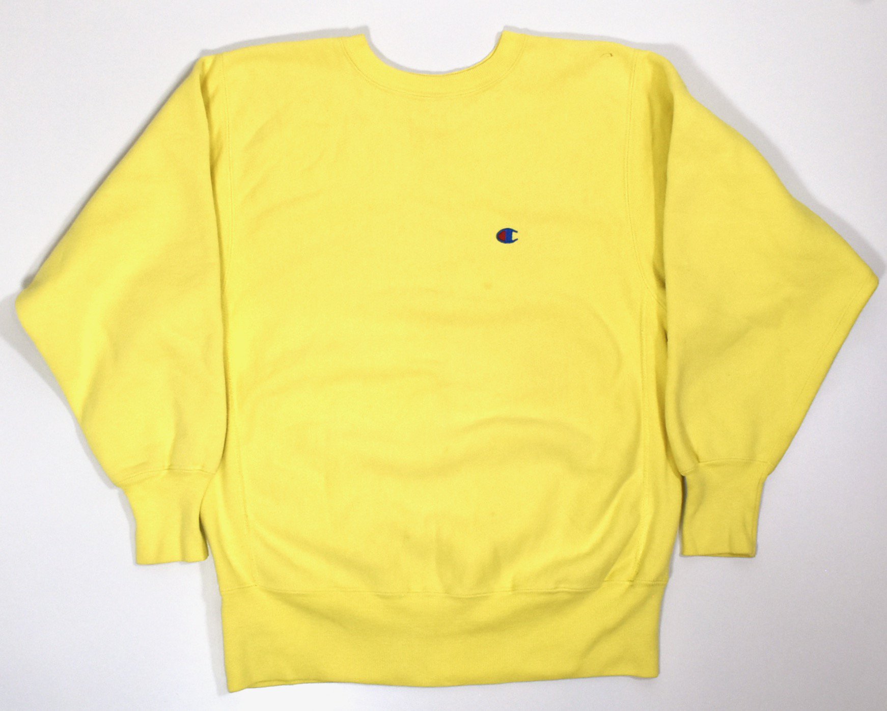90s CHAMPION REVERSE WEAVE Sweat Shirts L Yellow MADE IN USA 