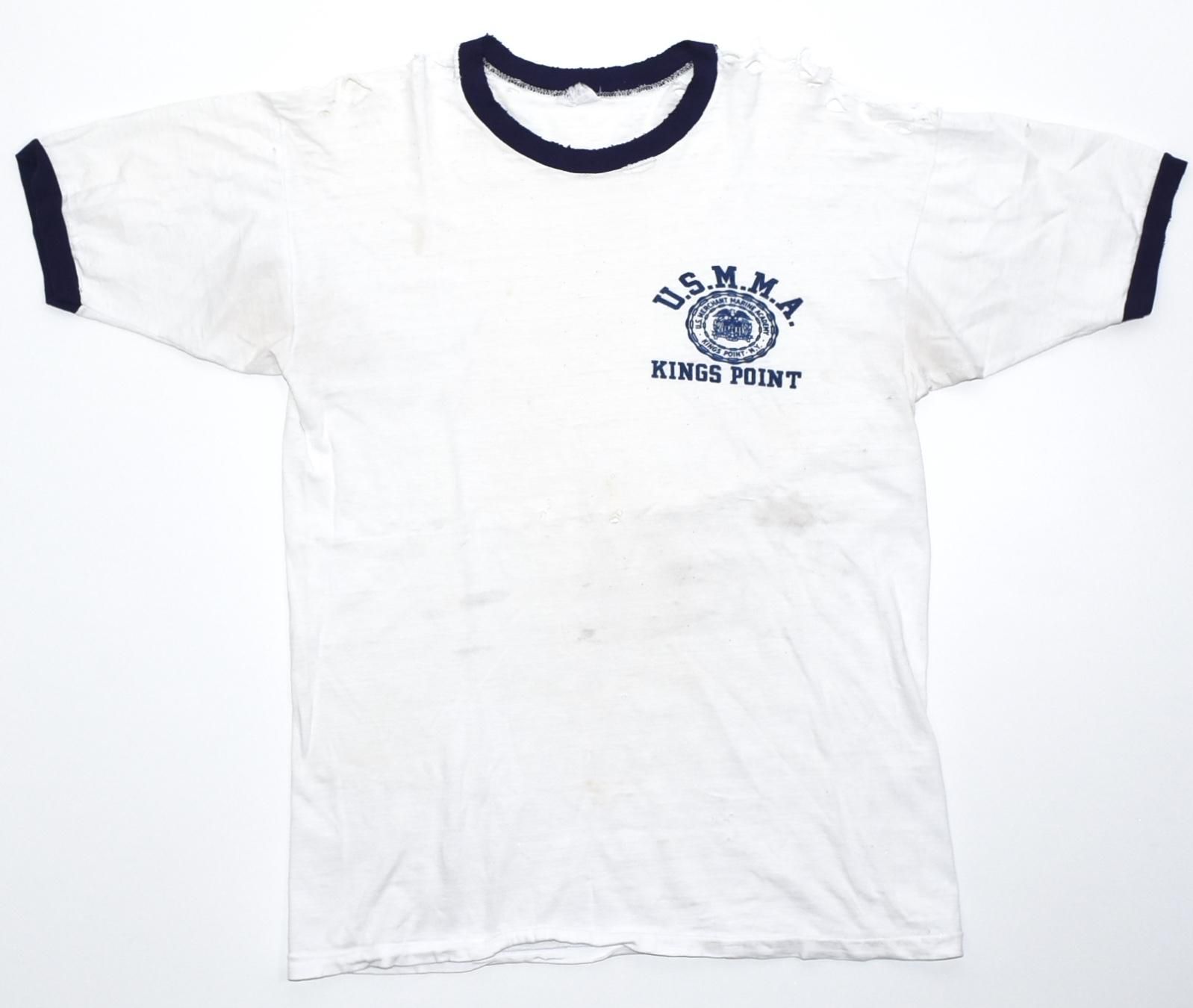 1967-1971 CHAMPION 'U.S.M.M.A. KINGS POINT' Tee L MADE IN USA
