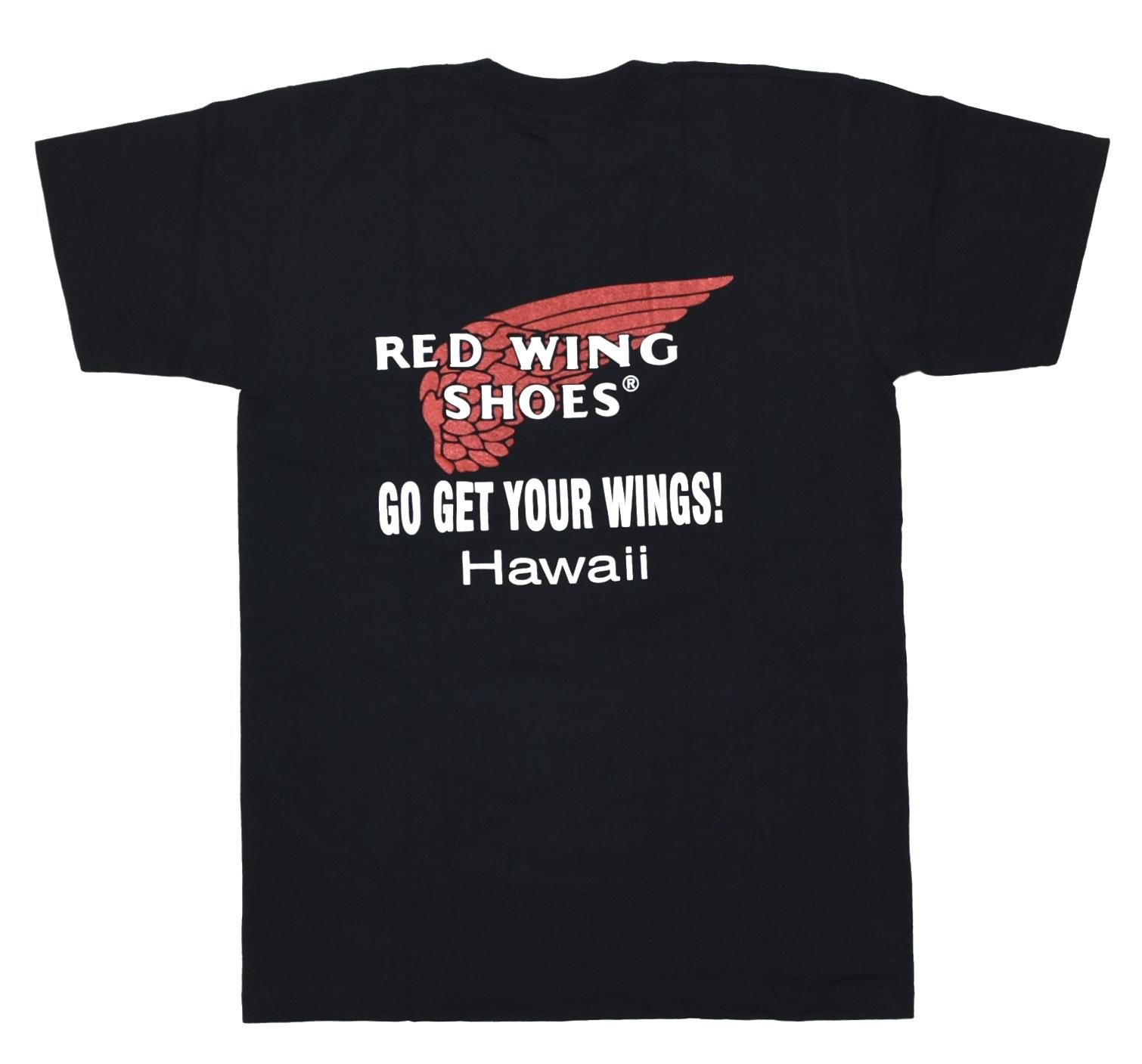 DEAD STOCK 90s RED WING SHOES Logo print Tee L(XL) Black