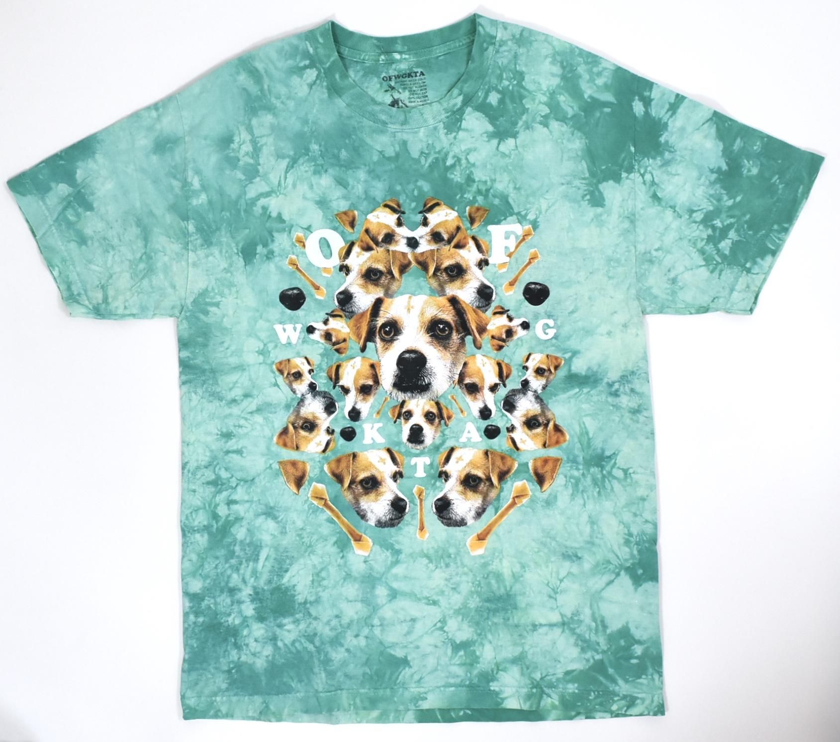 OFWGKTA/Odd Future Jack Russell terrier Tee L Green tie dye