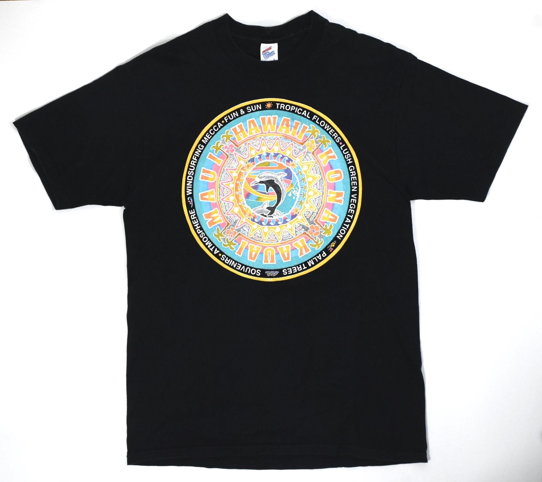 90s HAWAII Big print Tee L(XL) MADE IN USA Black